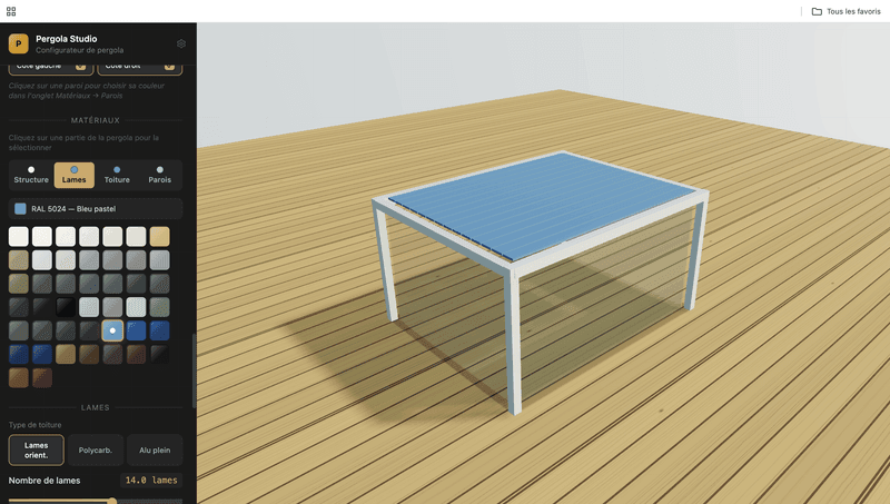 Aperçu du projet Pergola Studio